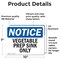Signmission Vegetable Prep Sink Only, 10 in W x Rectangle, Vinyl Decal OS-2PACK-NS-D-710-L-18863 - alternate 5